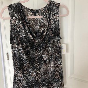 Animal print, work appropriate sleeveless top